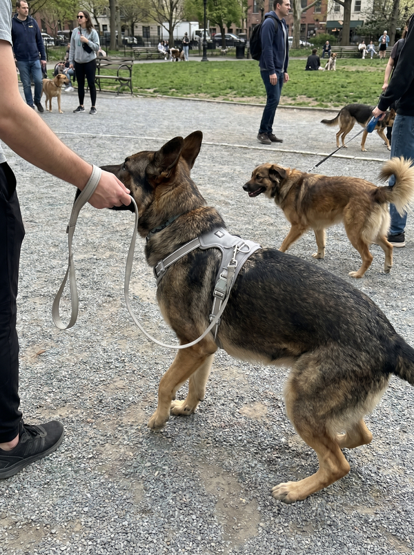 Calmer near other dogs